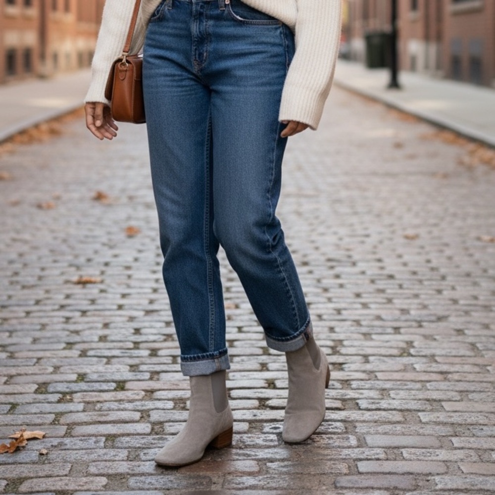 Vince Suede Ankle Boots - Light Gray‎